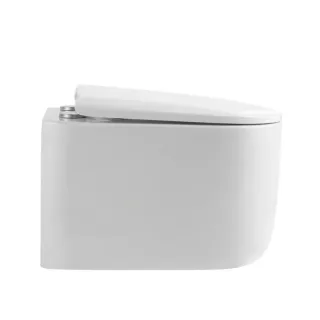 Подвесной унитаз Boheme Flow 969-SET-W безободковый смыв торнадо белый глянец